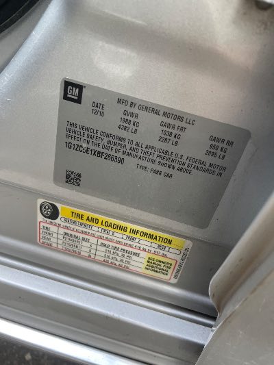 2011 Chevrolet Malibu Location - GM - Row 25 - Stock # H49519