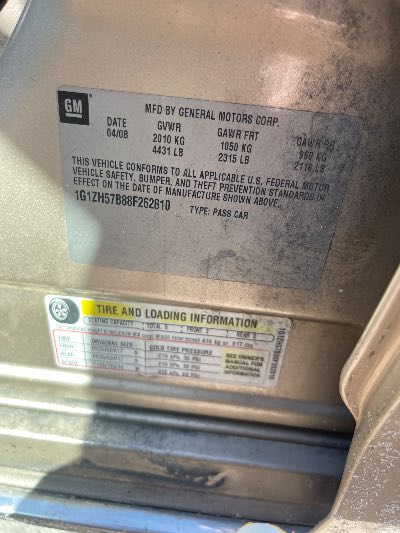 2008 Chevrolet Malibu Location - GM - Row 34 - Stock # H49534