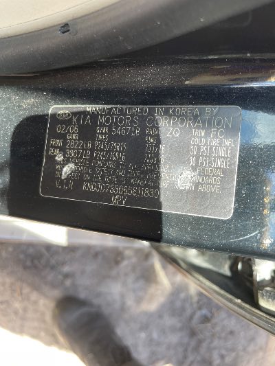 2006 KIA Sorento Location - Imports - Row 1 - Stock # H49449