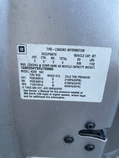 1999 Cadillac Deville Location - GM - Row 25 - Stock # H49545