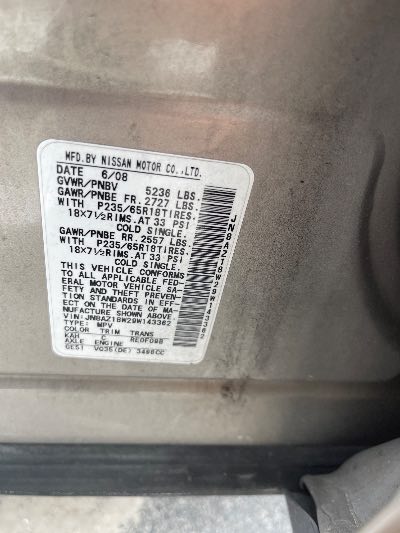 2009 Nissan Murano Location - Imports - Row 8 - Stock # H49552