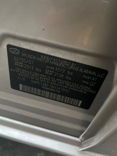 2008 Hyundai Sonata Location - Imports - Row 9 - Stock # H49592