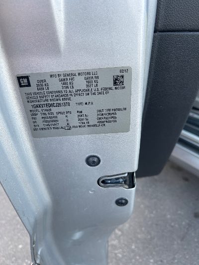 2012 GMC Acadia Location - GM - Row 26 - Stock # H49623