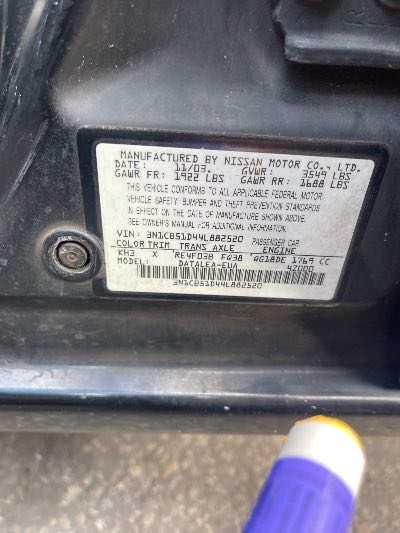 2004 Nissan Sentra Location - Imports - Row 10 - Stock # H49628