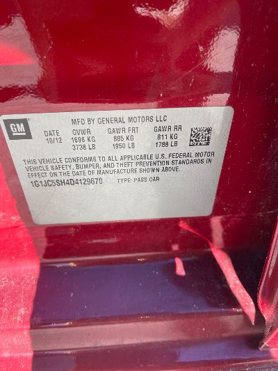 2013 Chevrolet Sonic Location - GM - Row 27 - Stock # H49644