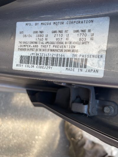 2005 Mazda MAZDA3 Location - Imports - Row 12 - Stock # H49626