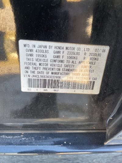 2006 Acura TSX Location - Imports - Row 11 - Stock # H49648