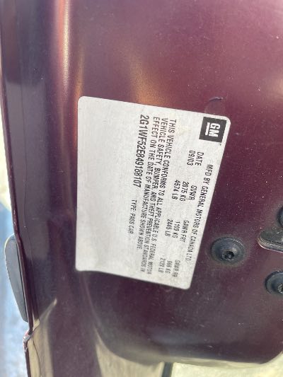 2004 Chevrolet Impala Location - GM - Row 27 - Stock # H49665