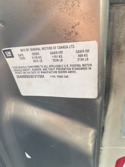 2006 Buick LaCrosse Location - GM - Row 29 - Stock # H49676