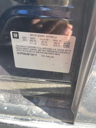 2011 Chevrolet Cruze Location - GM - Row 41 - Stock # H50717