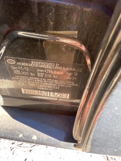 2013 Hyundai Sonata Location - Imports - Row 25 - Stock # H50796