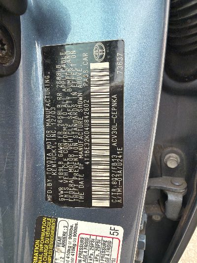 2004 Toyota Camry Location - Imports - Row 28 - Stock # H53796