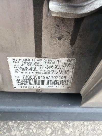 1998 Honda Accord Location - Imports - Row 28 - Stock # H53867