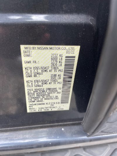 2011 Nissan Pathfinder Location - Large Trucks & Vans - Row 23 - Stock # H53213
