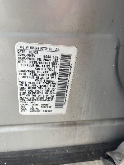 2009 Nissan Murano Location - Imports - Row 5 - Stock # H54153