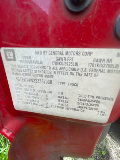 2002 GMC Sierra 1500 Location - Large Trucks & Vans - Row 23 - Stock # H48758