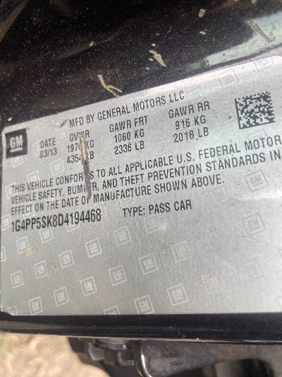 2013 Buick Verano Location - GM - Row 34 - Stock # H48821