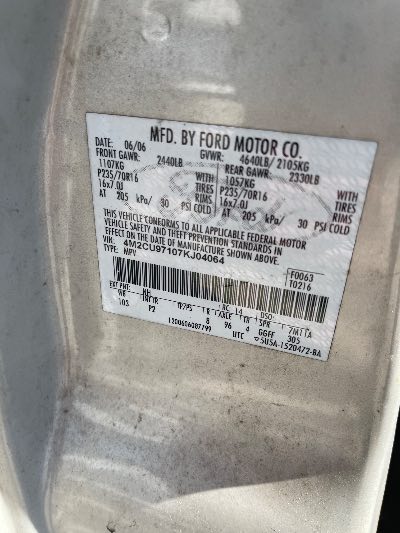 2007 Mercury Mariner Location - Ford - Row 37 - Stock # H49774