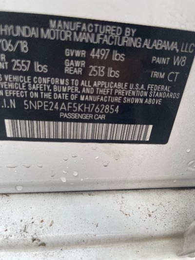 2019 Hyundai Sonata Location - Imports - Row 19 - Stock # H49826