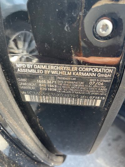 2005 Chrysler Crossfire Location - Chrysler - Row 42 - Stock # H49840