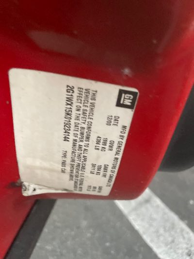 2001 Chevrolet Monte Carlo Location - GM - Row 31 - Stock # H49891