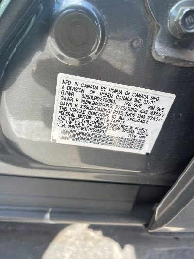 2007 Honda Pilot Location - Imports - Row 23 - Stock # H49897