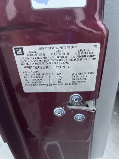 2007 GMC Envoy Location - GM - Row 36 - Stock # H49933