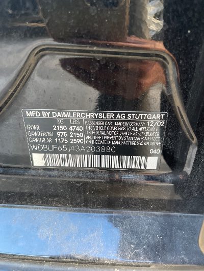 2003 Mercedes-Benz E-Class Location - Imports - Row 28 - Stock # H49928