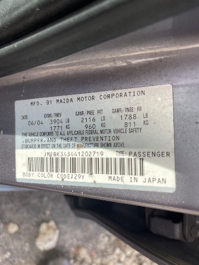 2004 Mazda MAZDA3 Location - Imports - Row 26 - Stock # H49924