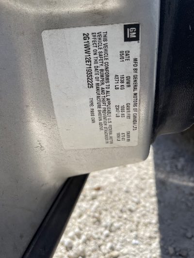 2001 Chevrolet Monte Carlo Location - GM - Row 32 - Stock # H49968