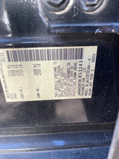 2011 Nissan Maxima Location - Imports - Row 2 - Stock # H49975