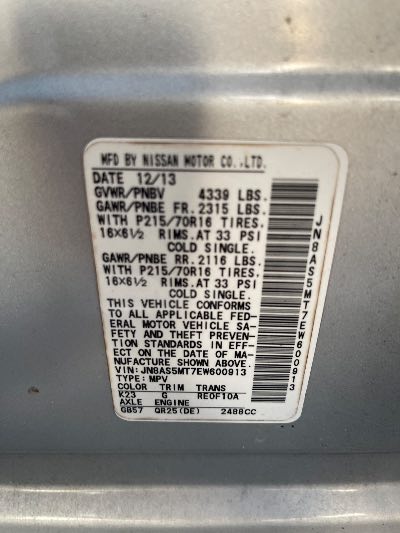 2014 Nissan Rogue Select Location - Imports - Row 29 - Stock # H50005