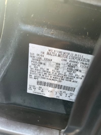 2004 Mazda Tribute Location - Ford - Row 27 - Stock # H50047