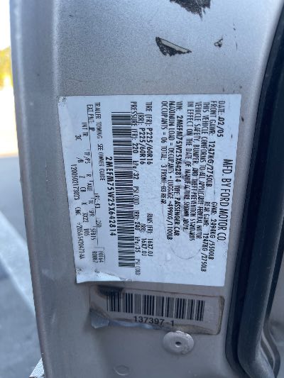 2005 Mercury Grand Marquis Location - Ford - Row 27 - Stock # H49999