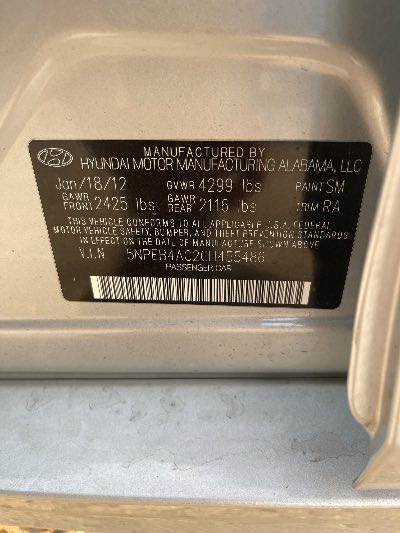 2012 Hyundai Sonata Location - Imports - Row 43 - Stock # H50077