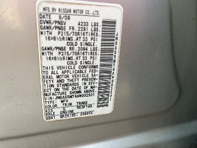2010 Nissan Rogue Location - Imports - Row 5 - Stock # H50061