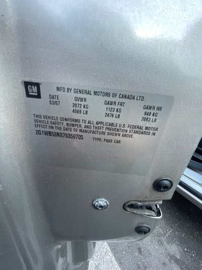 2007 Chevrolet Impala Location - GM - Row 34 - Stock # H50082