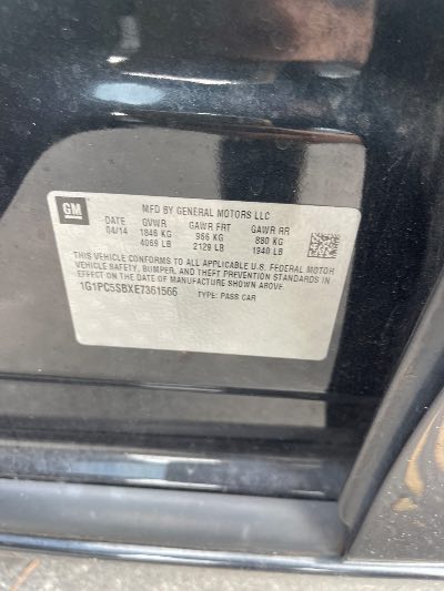 2014 Chevrolet Cruze Location - GM - Row 33 - Stock # H50058