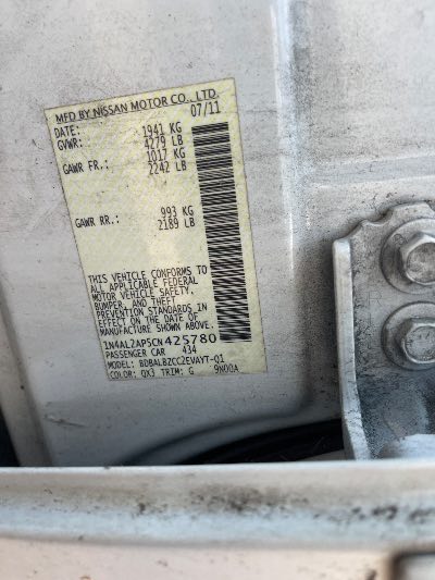 2012 Nissan Altima Location - Imports - Row 3 - Stock # H50178