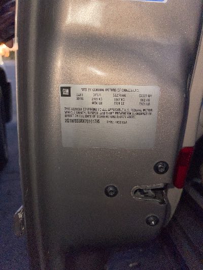 2007 Chevrolet Impala Location - GM - Row 35 - Stock # H50170