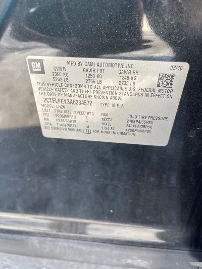 2010 GMC Terrain Location - GM - Row 36 - Stock # H50182