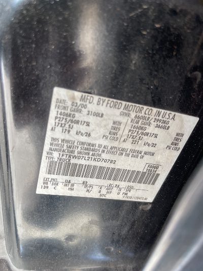 2001 Ford F-150 Location - Large Trucks & Vans - Row 14 - Stock # H50247