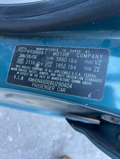 2006 Hyundai Elantra Location - Imports - Row 7 - Stock # H50320