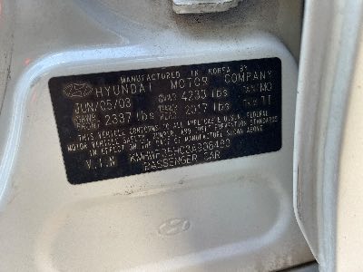 2003 Hyundai Sonata Location - Imports - Row 2 - Stock # H50289