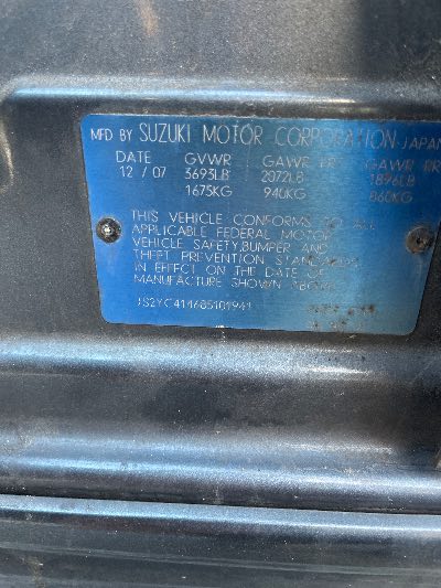 2008 Suzuki SX4 Sport Location - Imports - Row 10 - Stock # H50328