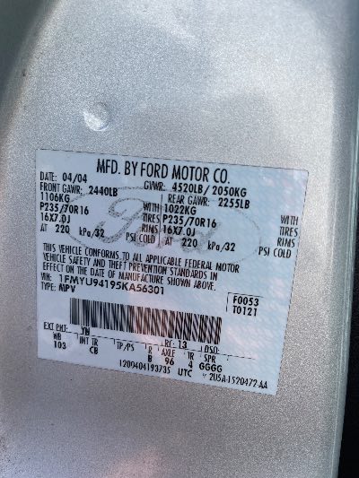 2005 Ford Escape Location - Ford - Row 29 - Stock # H50393