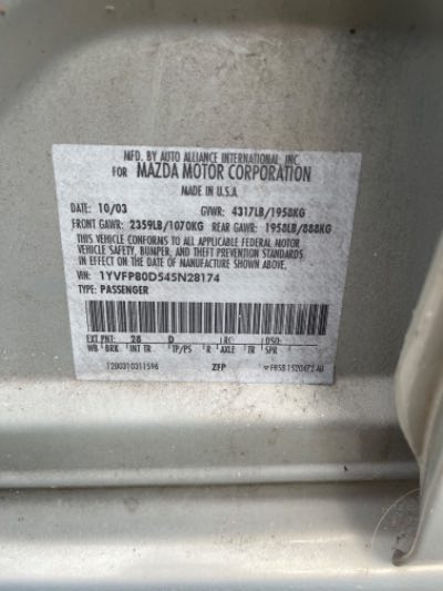 2004 Mazda Mazda6 Location - Imports - Row 24 - Stock # H44540