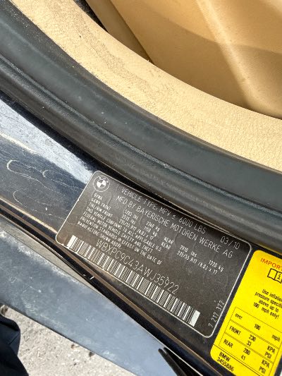 2010 BMW X3 Location - Imports - Row 45 - Stock # H47522