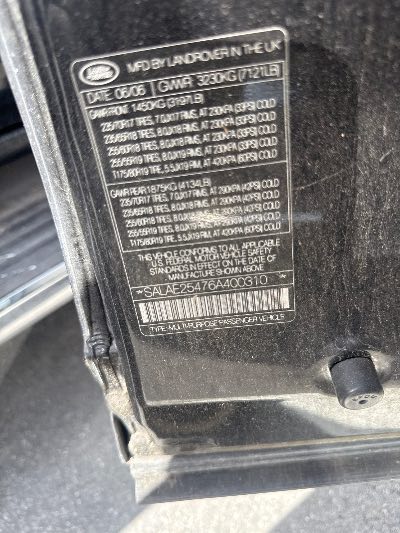 2006 Land Rover LR3 Location - Imports - Row 3 - Stock # H48422