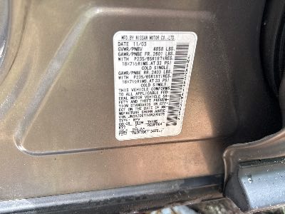 2004 NISSAN MURANO Location - Imports - Row 44 - Stock # H48378